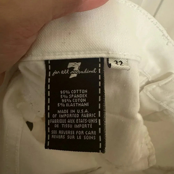 7 For All Mankind Straight Leg Jeans in Clean White Size 32 Denim Jean Revolve - Picture 3 of 4